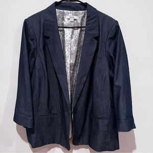 Kensie Rebekah Cotton Navy Blue Women's Blazer